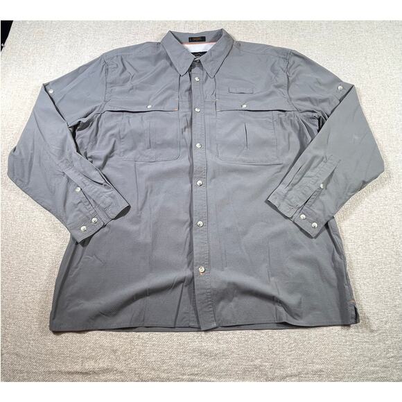 Orvis Trout Bum Men’s XL Gray Long Sleeve Button Front Vented Fishing Shirt - Picture 1 of 8